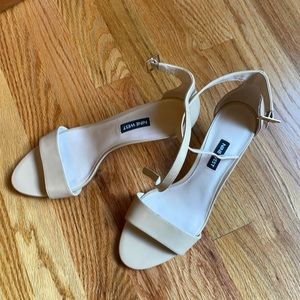 Nine West low heel, high back heels.